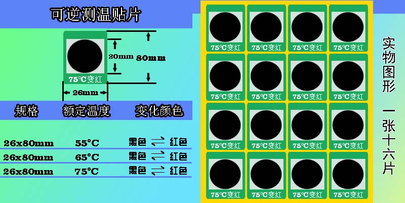 可逆變色測溫貼片